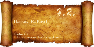 Hanus Rafael névjegykártya